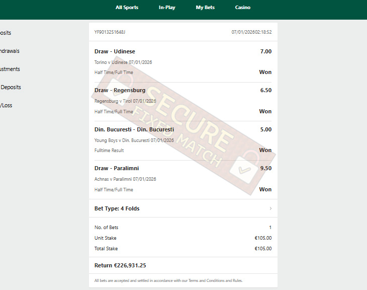 Correct Score Fixed Correct Score Fixed