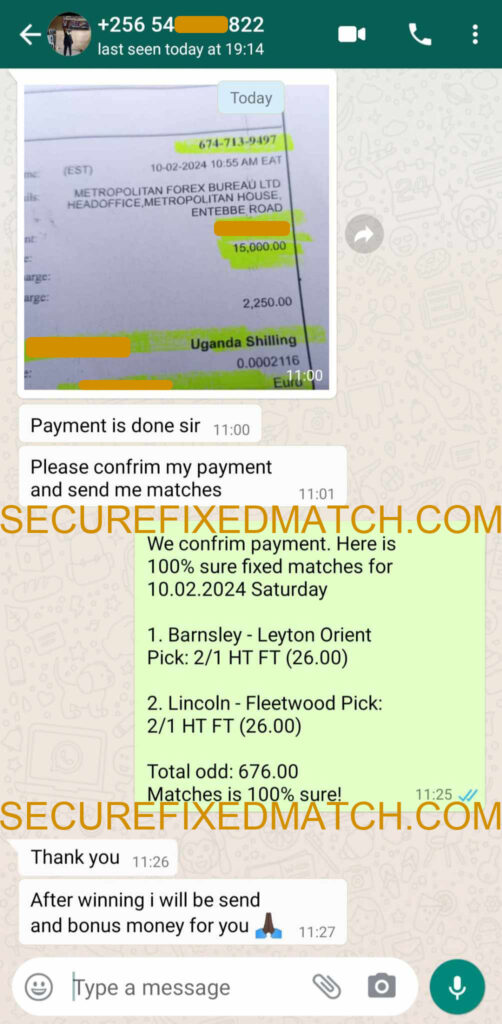 Fixed Matches 100% Safe