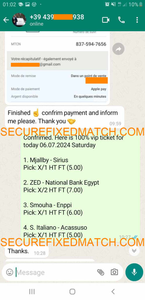Secure Fixed Matches