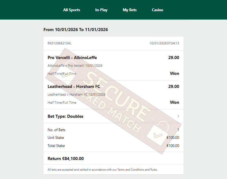 Fixed Match Fixed Match