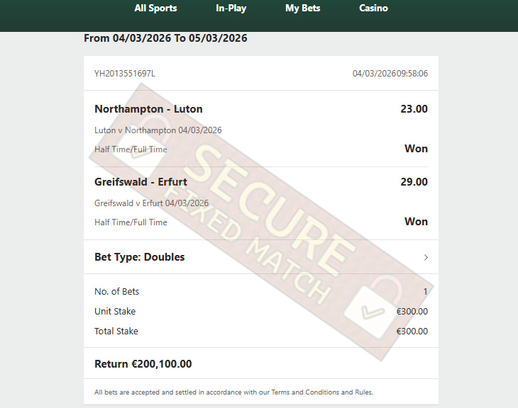 Fixed Match Fixed Match