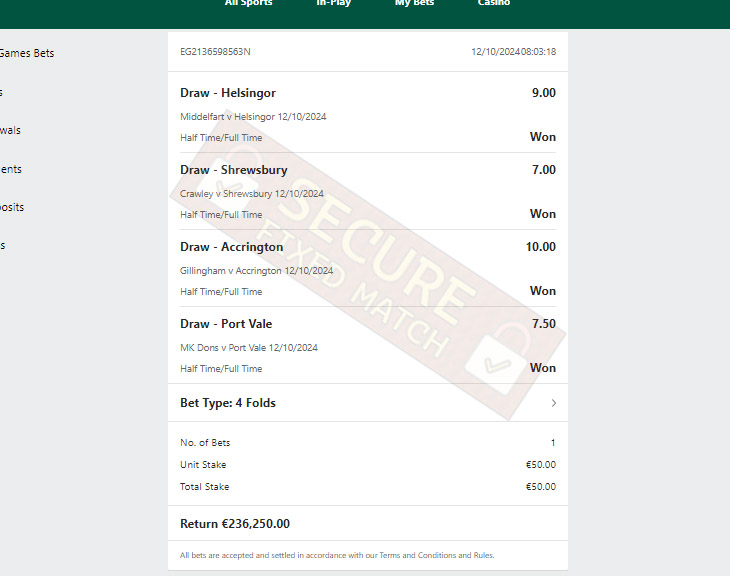 Betting Fixed Football