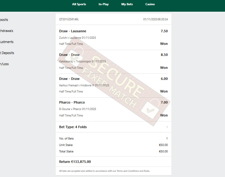 Fixed Matches 100% Sure